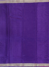 Load image into Gallery viewer, Banaras Crepe Saree with Thin Zari Stripes,Self Color Border,Paluu and Contrast Butti Blouse
