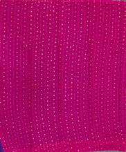 Load image into Gallery viewer, Banaras Crepe Saree with Thin Zari Stripes,Self Color Border,Paluu and Contrast Butti Blouse