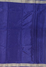 Load image into Gallery viewer, Banaras Crepe Saree with Thin Zari Stripes,Self Color Border,Paluu and Contrast Butti Blouse