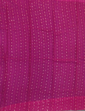 Load image into Gallery viewer, Banaras Crepe Saree with Thin Zari Stripes,Self Color Border,Paluu and Contrast Butti Blouse