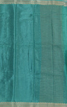Load image into Gallery viewer, Banaras Crepe Saree with Thin Zari Stripes,Self Color Border,Paluu and Contrast Butti Blouse