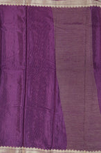Load image into Gallery viewer, Banaras Crepe Saree with Thin Zari Stripes,Self Color Border,Paluu and Contrast Butti Blouse