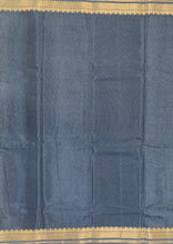 Load image into Gallery viewer, Banaras Crepe Saree with Thin Zari Stripes,Self Color Border,Paluu and Contrast Butti Blouse