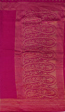Load image into Gallery viewer, Banaras Khaddi Georgette Saree with Zari Buttis all over,Self Color Border,Paluu and Blouse-Rani Color