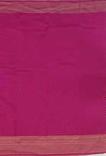 Load image into Gallery viewer, Banaras Khaddi Georgette Saree with Zari Buttis all over,Self Color Border,Paluu and Blouse-Rani Color
