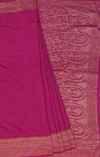 Load image into Gallery viewer, Banaras Khaddi Georgette Saree with Zari Buttis all over,Self Color Border,Paluu and Blouse-Rani Color