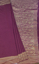 Load image into Gallery viewer, Banaras Khaddi Georgette Saree with Zari Buttis all over,Self Color Border,Paluu and Blouse-WIne Color