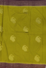 Load image into Gallery viewer, Banaras Georgette Saree with Paisley Buttis all over with Contrast Border,Paluu and Blouse- Mehendi