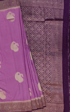 Load image into Gallery viewer, Banaras Georgette Saree with Paisley Buttis all over with Contrast Border,Paluu and Blouse- Onion Pink