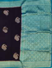 Load image into Gallery viewer, Banaras Georgette Saree with Paisley Buttis all over with Contrast Border,Pallu and Blouse- Jamoon