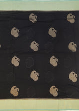 Load image into Gallery viewer, Banaras Georgette Saree with Paisley Buttis all over with Contrast Border,Pallu and Blouse-Black