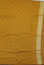 Load image into Gallery viewer, Banaras Georgette Borderless Saree with Zari Buttis all over,Self Color Border,PallLu and Blouse-Mustard Color