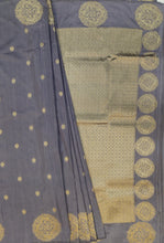 Load image into Gallery viewer, Banaras Georgette Saree with Zari Buttis all over,Self Color Border,Pallu and Blouse-Grey Color