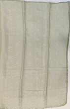 Load image into Gallery viewer, Designer Saree with Rice Stitch Embroidery on Crush Fabric-Light Green color