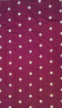 Load image into Gallery viewer, Semi Mysuru Crepe Saree in all over checks-self color comes with beautiful sequence blouse-maron color