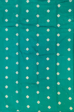 Load image into Gallery viewer, Semi Mysuru Crepe Saree in all over checks-self color comes with beautiful sequence blouse-CHUTNEY GREEN