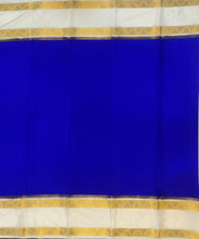 Load image into Gallery viewer, Semi Mysuru Crepe Saree with Contrast Border,Pallu and Blouse -ROYAL BLUE COLOR