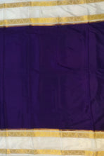 Load image into Gallery viewer, Semi Mysuru Crepe Saree with Contrast Border,Pallu and Blouse -VIOLET COLOR