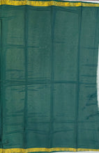 Load image into Gallery viewer, Semi Mysuru Crepe Saree with self Border,Pallu and Blouse -dark green color