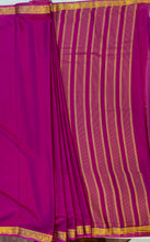Load image into Gallery viewer, Semi Mysuru Crepe Saree with self Border,Pallu and Blouse -pink color