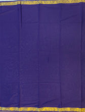 Load image into Gallery viewer, Semi Mysuru Crepe Saree with self Border,Pallu and Blouse -NAVY BLUE