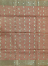 Load image into Gallery viewer, Banaras Chanderi Saree with Self Colored Border,Sequence Pallu and Blouse-PEACH COLOR VARIANT