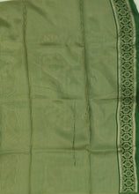 Load image into Gallery viewer, Desingers saree with katha work embroidery on cotton saree-GREEN COLOR