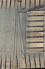 Load image into Gallery viewer, Desingers saree with woven patterns and tasselled fringe, geometry and ornamental design-GREY COLOR