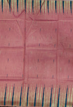 Load image into Gallery viewer, Desingers saree with woven patterns and tasselled fringe, geometry and ornamental design-PETRO INK COLOR