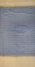 Load image into Gallery viewer, Semi Mysuru Crepe Pastel Saree with Contrast Off-White Border and Checked body