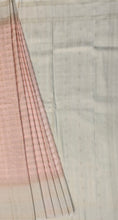 Load image into Gallery viewer, Semi Mysuru Crepe Pastel Saree with Contrast Off-White Border and Checked body