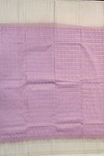 Load image into Gallery viewer, Semi Mysuru Crepe Pastel Saree with Contrast Off-White Border and Checked body