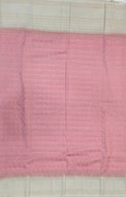Load image into Gallery viewer, Semi Mysuru Crepe Pastel Saree with Contrast Off-White Border and Checked body