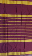 Load image into Gallery viewer, Semi Mysuru Crepe Saree with Contrast Border and Striped body.