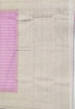Load image into Gallery viewer, Semi Mysuru Crepe Pastel Saree with Contrast Off-White Border and Checked body