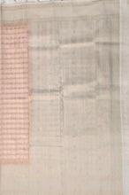 Load image into Gallery viewer, Semi Mysuru Crepe Pastel Saree with Contrast Off-White Border and Checked body