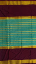 Load image into Gallery viewer, Semi Mysuru Crepe Saree with Contrast Border and Striped body.