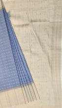 Load image into Gallery viewer, Semi Mysuru Crepe Pastel Saree with Contrast Off-White Border and Checked body