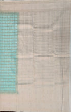 Load image into Gallery viewer, Semi Mysuru Crepe Pastel Saree with Contrast Off-White Border and Checked body