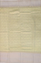 Load image into Gallery viewer, Semi Mysuru Crepe Pastel Saree with Contrast Off-White Border and Checked body