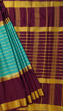 Load image into Gallery viewer, Semi Mysuru Crepe Saree with Contrast Border and Striped body.
