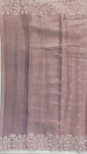 Load image into Gallery viewer, Designer Saree with Rice Stitch Embroidery on Crush Fabric-Wine color