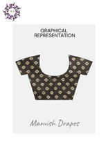 Load image into Gallery viewer, Mul Mul Pure Cotton Saree with Ikat Prints all over (GREY-BLACK COMBINATION)
