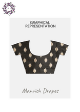 Load image into Gallery viewer, Mul Mul Pure Cotton Saree with Ikat Prints all over (GREEN-BLACK COMBINATION)
