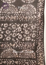 Load image into Gallery viewer, Mul Mul Pure Cotton Saree with Tie N Dye and Batiq Prints (RED-BLACK COMBINATION)
