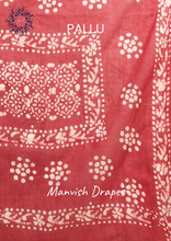 Load image into Gallery viewer, Mul Mul Pure Cotton Saree with Tie N Dye and Batiq Prints (TUSSAR-RED COMBINATION)
