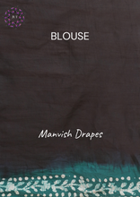 Load image into Gallery viewer, Mul Mul Pure Cotton Saree with Tie N Dye and Batiq Prints (RAMA-NAVY BLUE COMBINATION)
