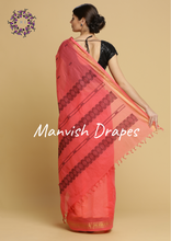 Load image into Gallery viewer, Kanchi Cotton Sarees with Buttas all over and Zari Tissue Borders on both sides  (PINK)
