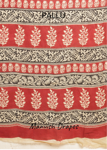 Load image into Gallery viewer, Mul Mul Pure Cotton Saree with Block Prints (MAROON)
