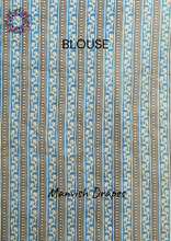 Load image into Gallery viewer, Mul Mul Pure Cotton Saree with Block Prints (BLUE)
